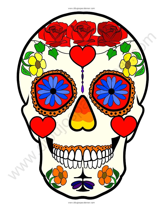 Catrina Mandala 1 dibujo a color y para colorear